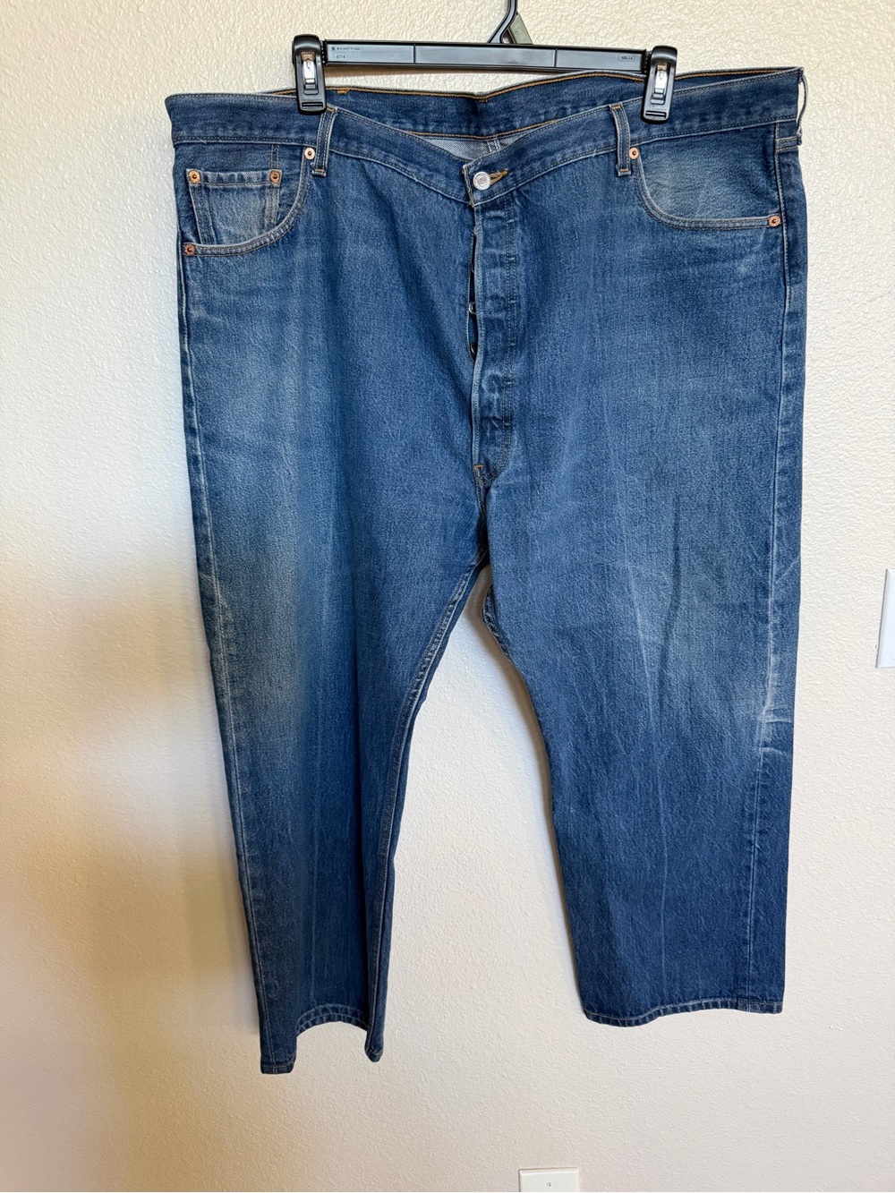 Levi’s 501 Original Fit Jeans Men’s 50x30 Button Fly Blue Denim Straight Leg